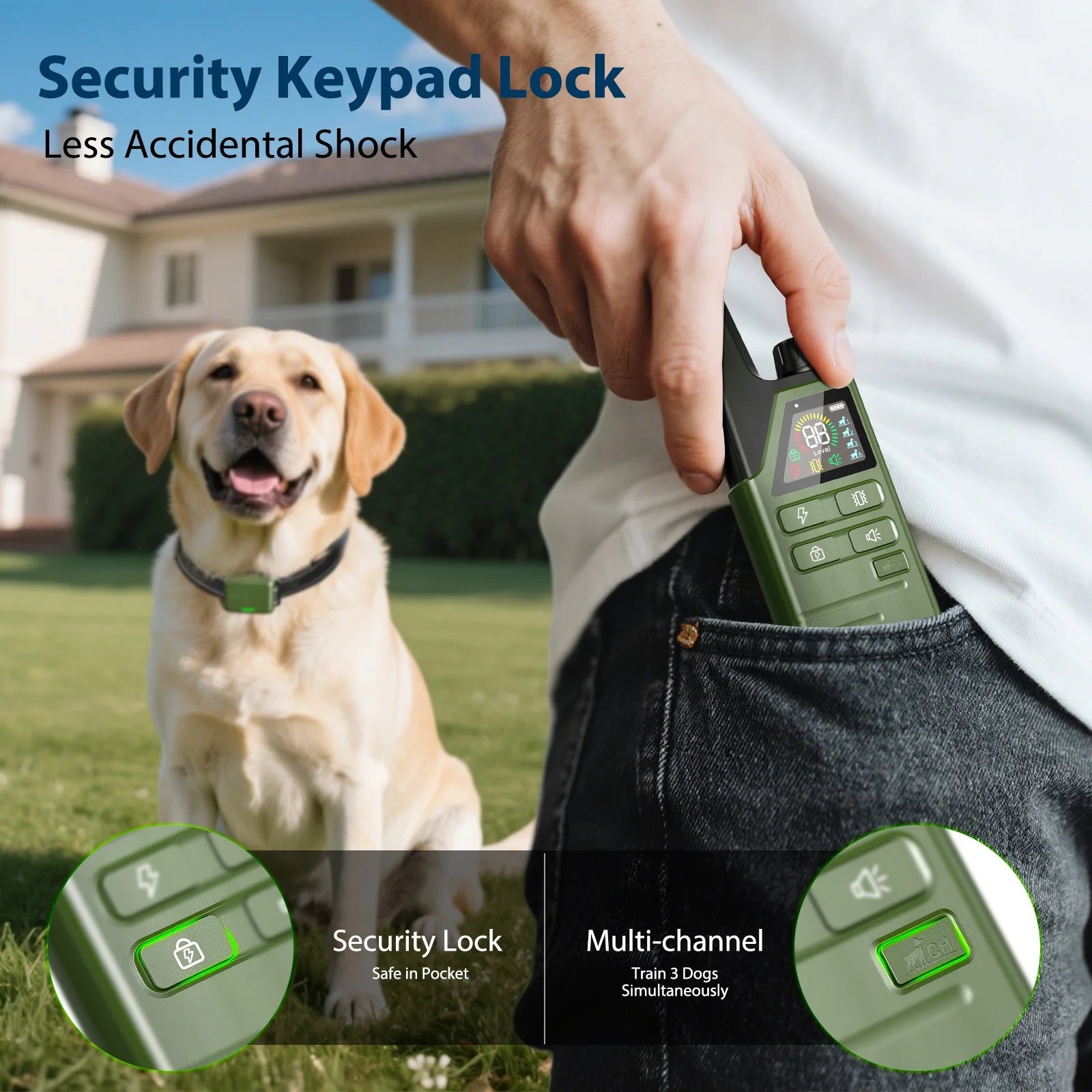 Dog Shock Collar 4200FT Dog Training Collar with Remote Innovative IPX7 Waterproof with 3 Training Modes, Rechargeable E-Collar