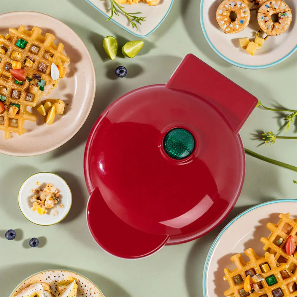 Waffle Iron Nonstick Electric Breakfast Maker Household Breakfast Electric Baking Pan for Quick Breakfasts Snacks and Desserts