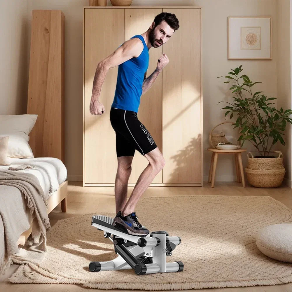 Mini Stepper Stair Stepper Max 120kg Twist Stepper Machine LED Display Slimming Treadmill with Pull Rope Exercise Equipment