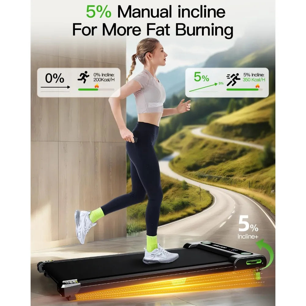 Walking Pad with Incline, Akluer Incline Treadmills for Home, 2.5 HP Under Desk Treadmill Small with Remote Control, Walking Pad