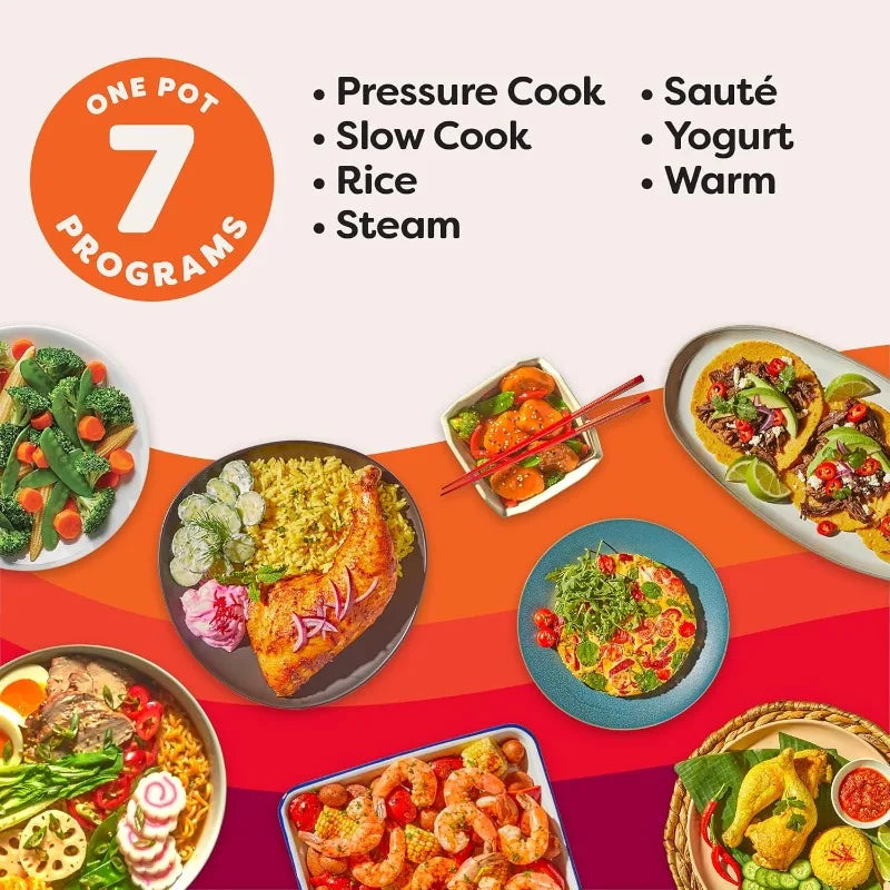 7-in-1 Mini Electric Pressure Cooker, Slow Rice Cooker, Steamer, Sauté, Yogurt Maker, Warmer & Sterilizer
