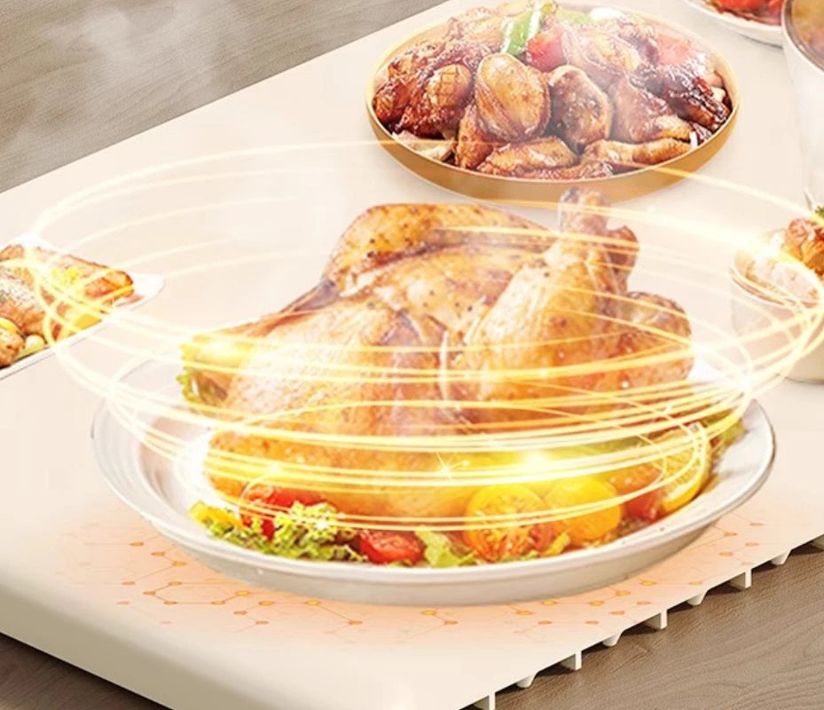 220V Multifunctional Electric Warming Tray Food Warmer Plate Foldable Portable Smart Food Fast Heating Mat With 3 Tem Setting