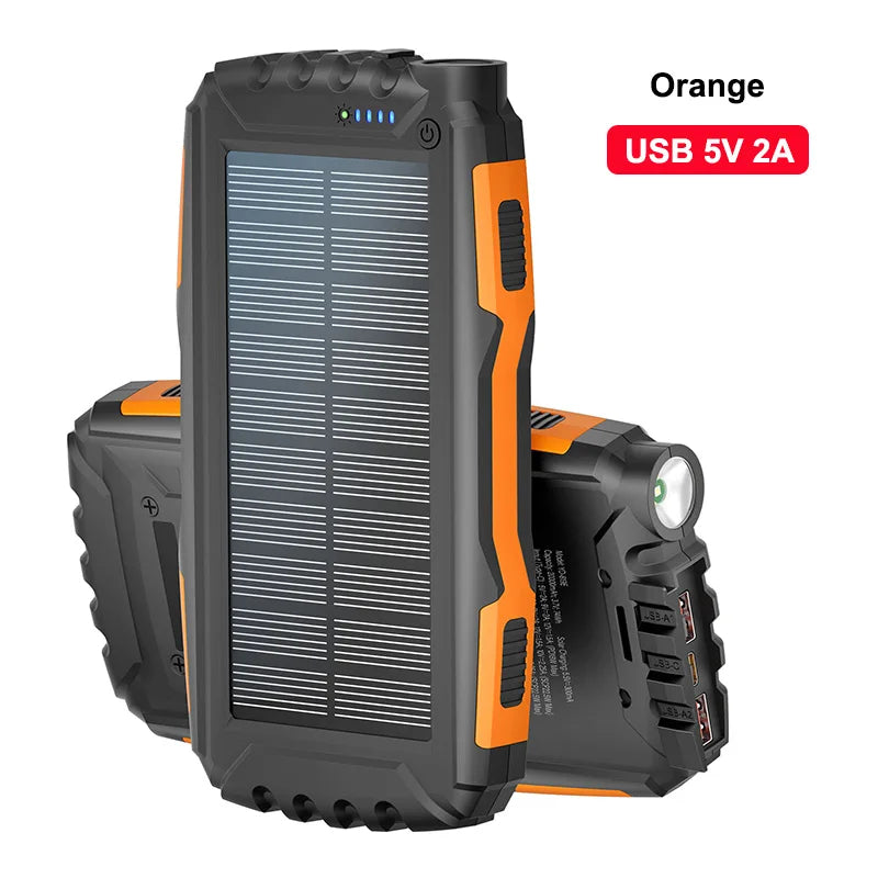 42800mAh Solar Power Bank Waterproof Portable Charger 22.5W Fast Charging Powerbank for iPhone Samsung Xiaomi Poverbank