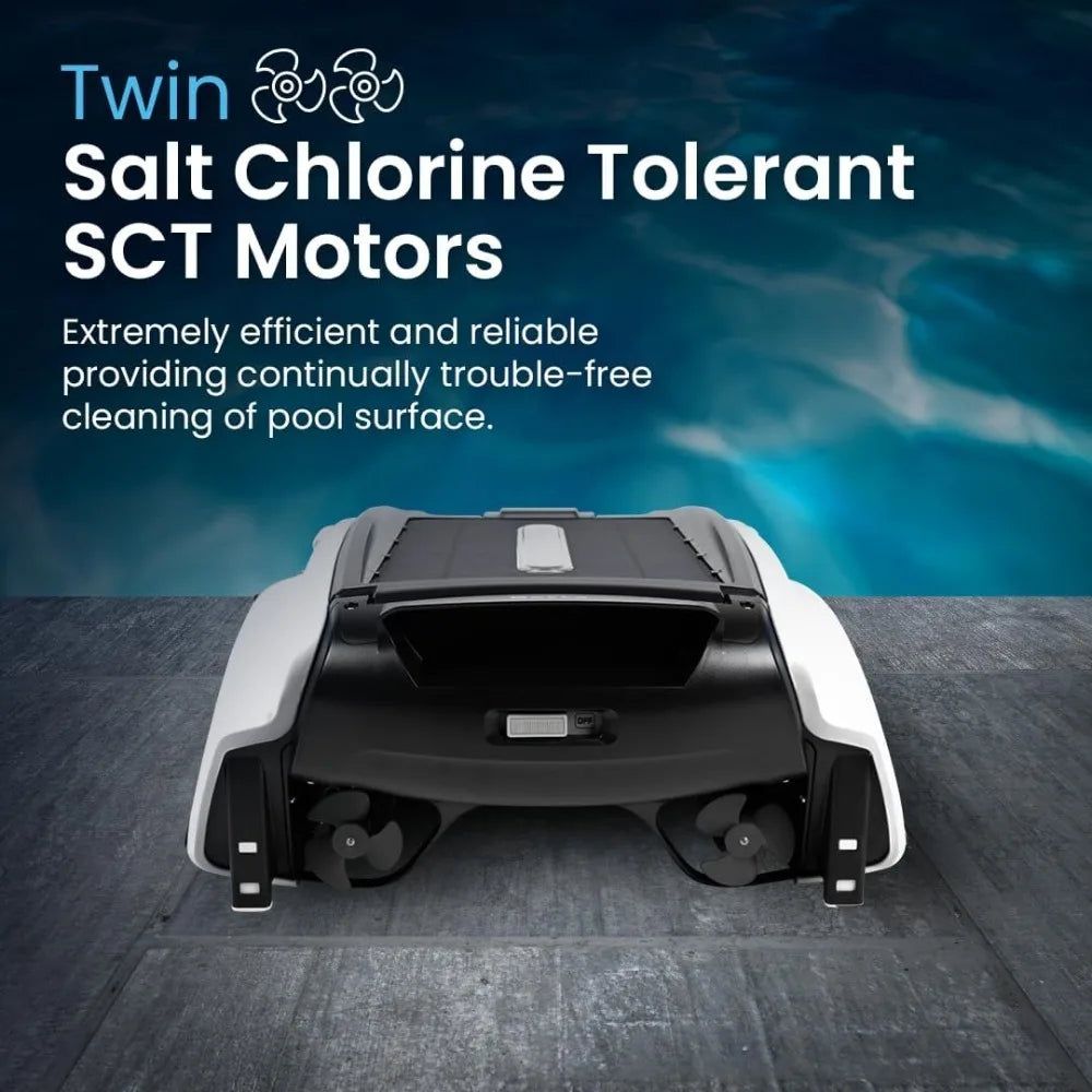 SE Solar Powered Automatic Robotic Pool Surface Skimmer Cleaner with 24/7 Continuous Cleaning Battery Power and Re-Engineered
