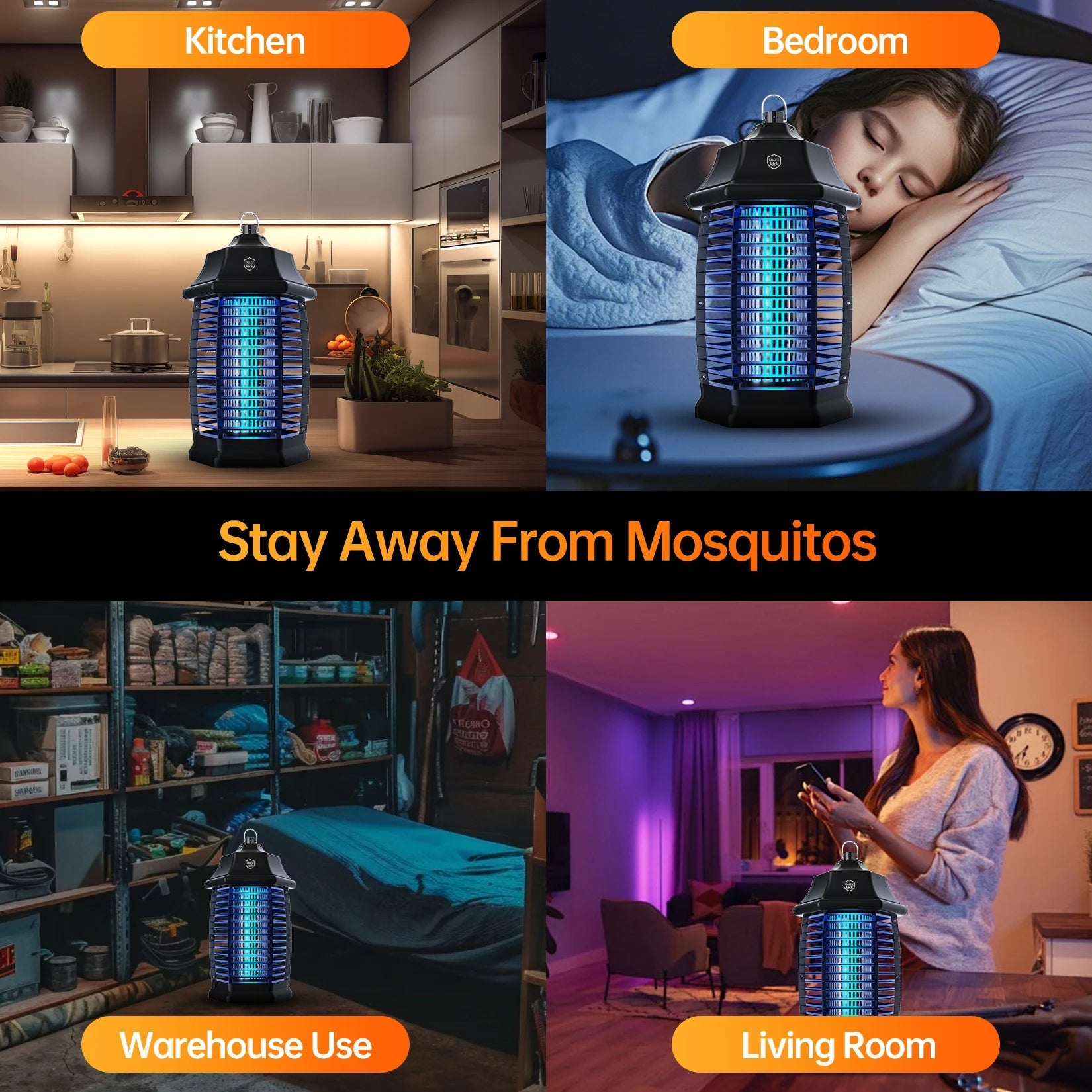 Electric Bug Zapper,Indoor Insect Killer with Switch Waterproof MosqMosquito Repellent Outdoor, Fly Traps for Backyard Patio