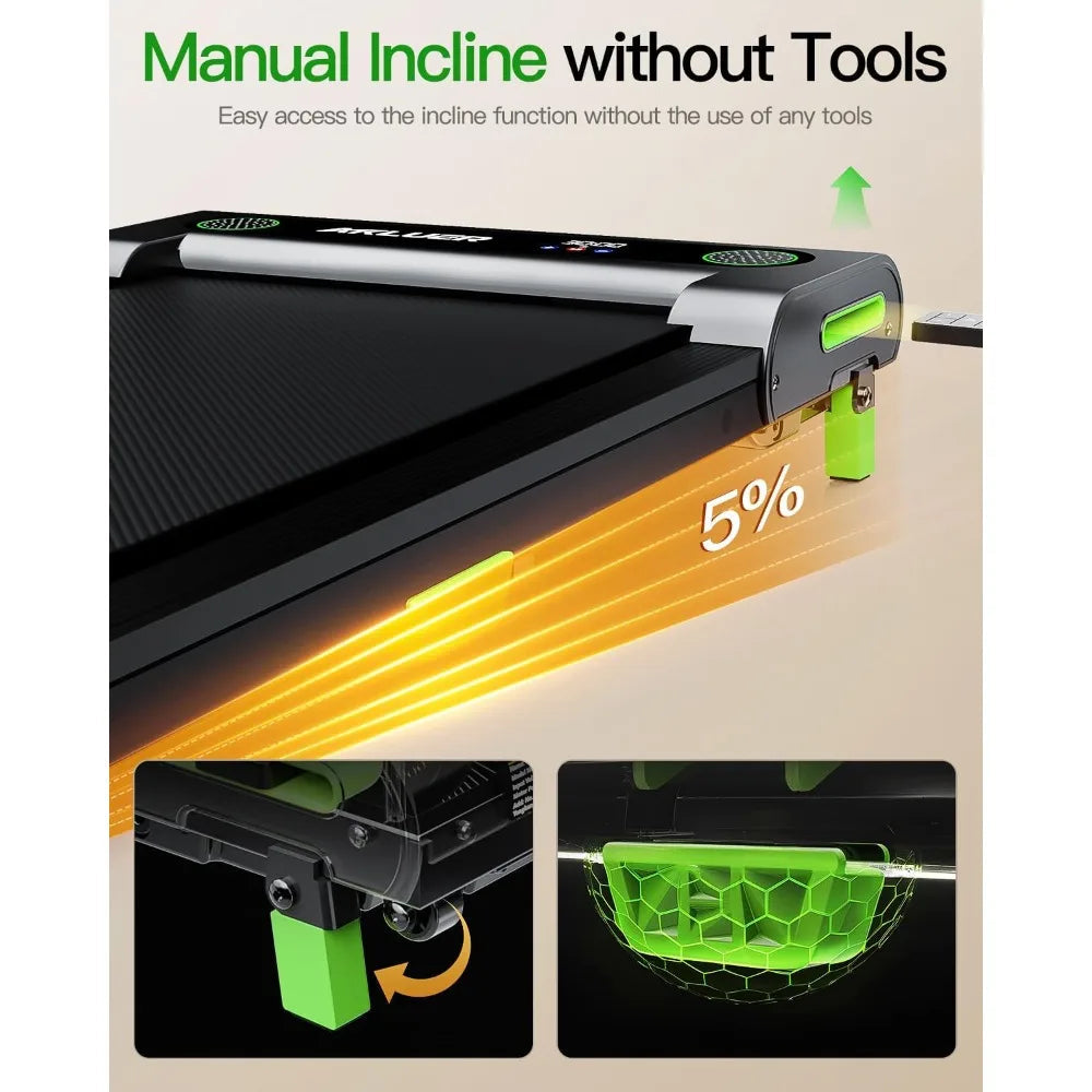 Walking Pad with Incline, Akluer Incline Treadmills for Home, 2.5 HP Under Desk Treadmill Small with Remote Control, Walking Pad