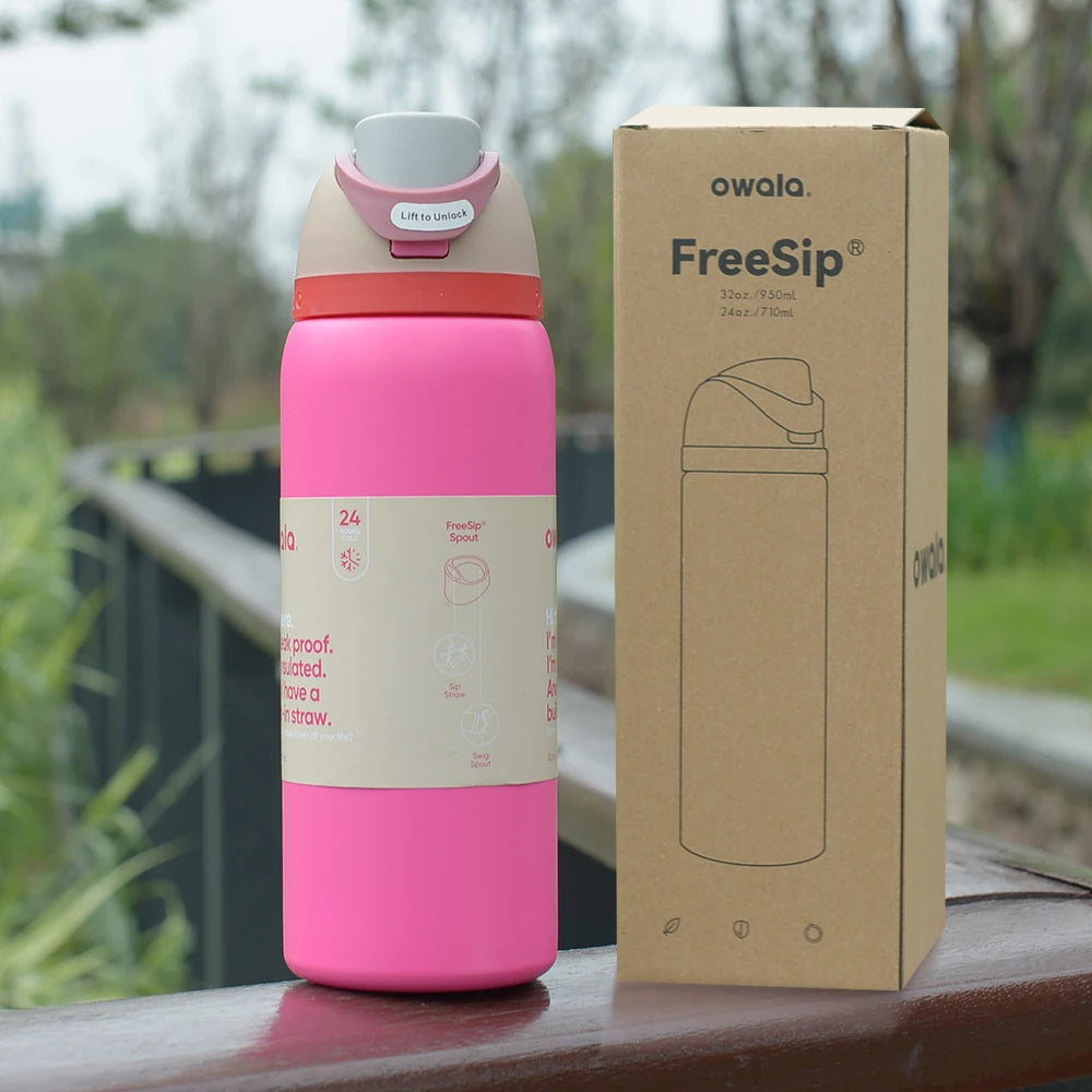 Insulated Stainless Steel Water Bottle with Straw, BPA-Free Sports Water Bottle, Great for Travel, 24Oz/32 Oz