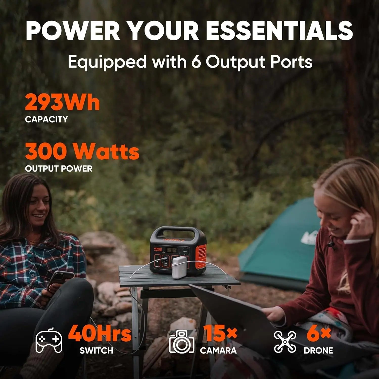 Portable Power Station Explorer 300, 293Wh Backup Lithium Battery, Solar Generator for Outdoors Camping Travel Hunting B