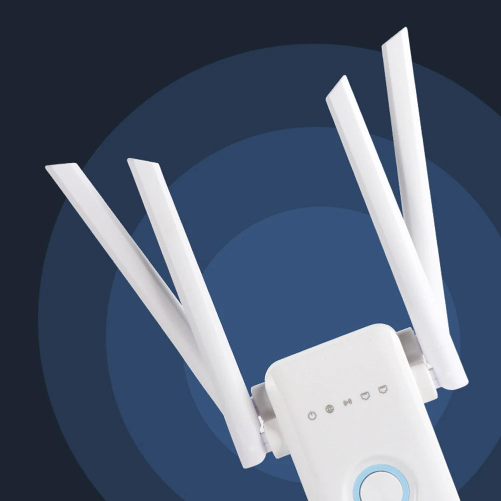 1200Mbps Signal Booster 5G Wireless WiFi Repeater 4 High-Gain Antennas Wi-Fi Amplifier Dual Band 5GHz 2.4GHz Wifi Range Extender