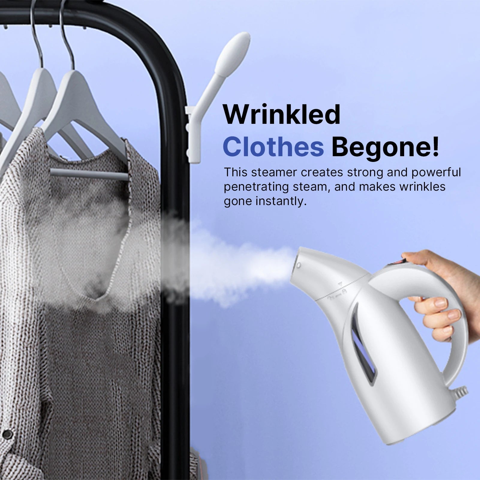 Portable Steamer for Clothes Handheld 140℃ Steam 240ml Water Tank 700W 40s Fast Heat Strong Penetrating Garment Steamer Removes