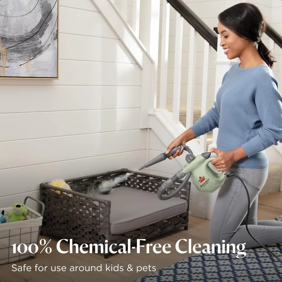 Steam Shot OmniReach handheld portable steam cleaner for tile grout windows bathrooms kitchens fabric steaming tool includes 10