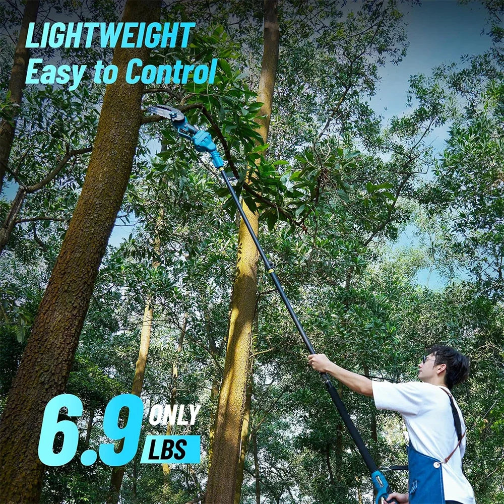 2.8m Extension Pole Rod Brushless Chainsaw 6'' High Branch Electric Saw Garden Tree Pruning Power Tool For Makita Battery
