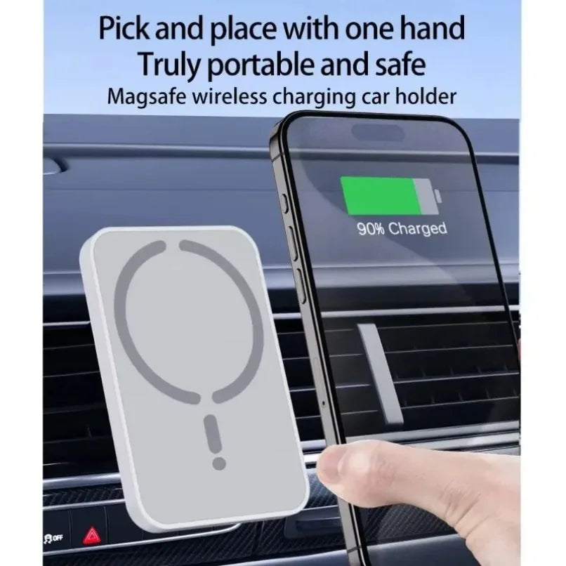 Wireless Charging Magnetic Air Outlet Phone Holder Stand 30W Quick Charging Pad For Magsafe iPhone 16 15 14 13 12 Pro Max 12 XS