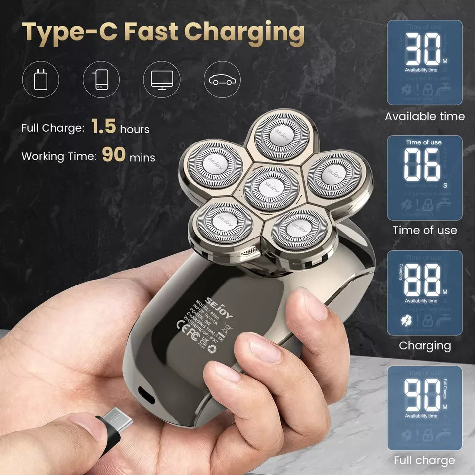 Electric Shaver Hair Clipper 5IN1 Beard Trimmer Bald Head Shaver Wet & Dry Men's Electric Hair Trimmer