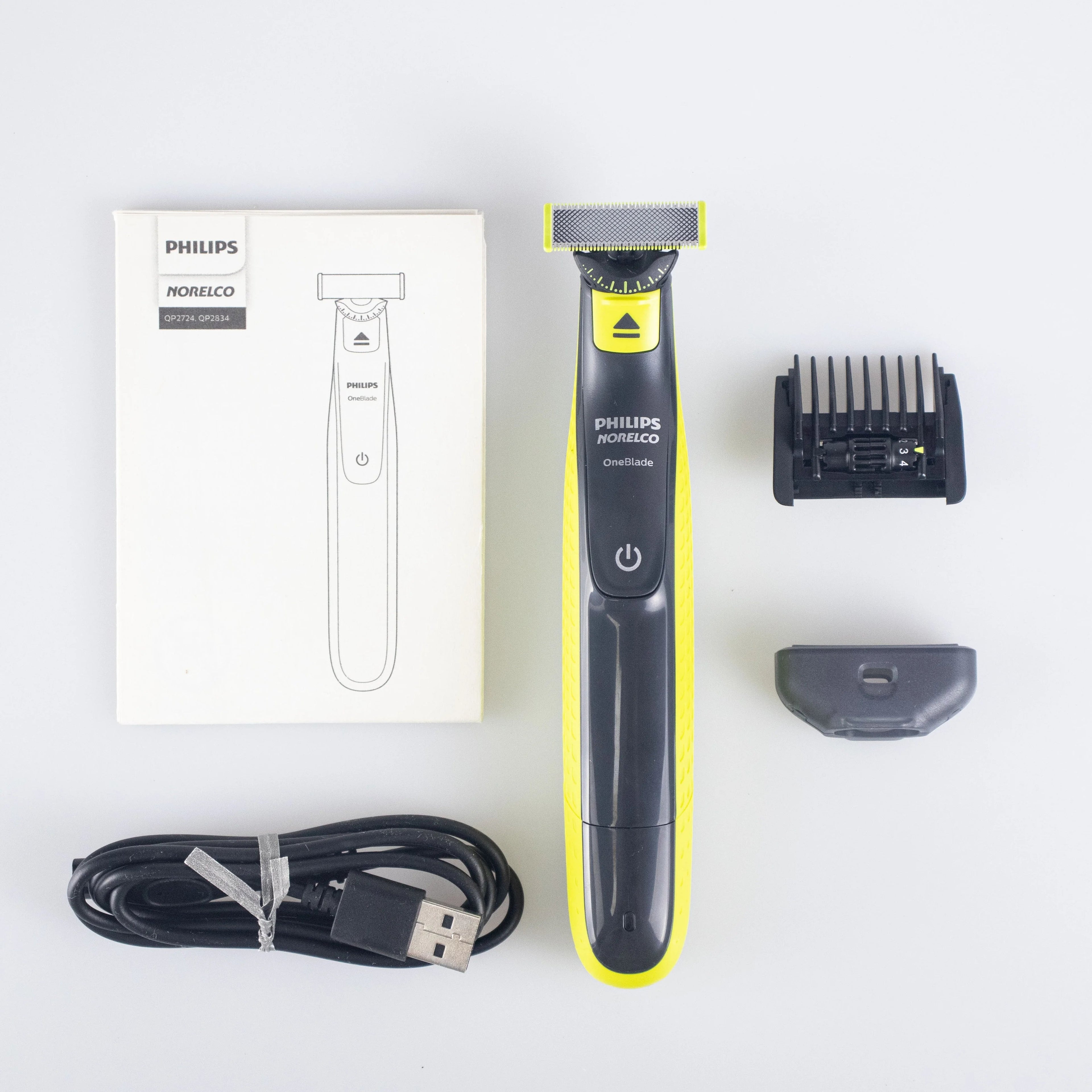 Philips Norelco OneBlade 360 Face QP2724, Hybrid Electric Beard Trimmer and Shaver with 5-in-1 Face Stubble Comb