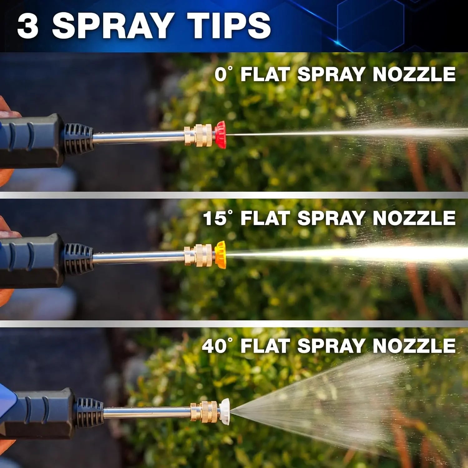 Portable Cordless Pressure Washer (21V 3000mAh Battery), 6-in-1 Nozzle, Dual Water Source, 16ft Detachable