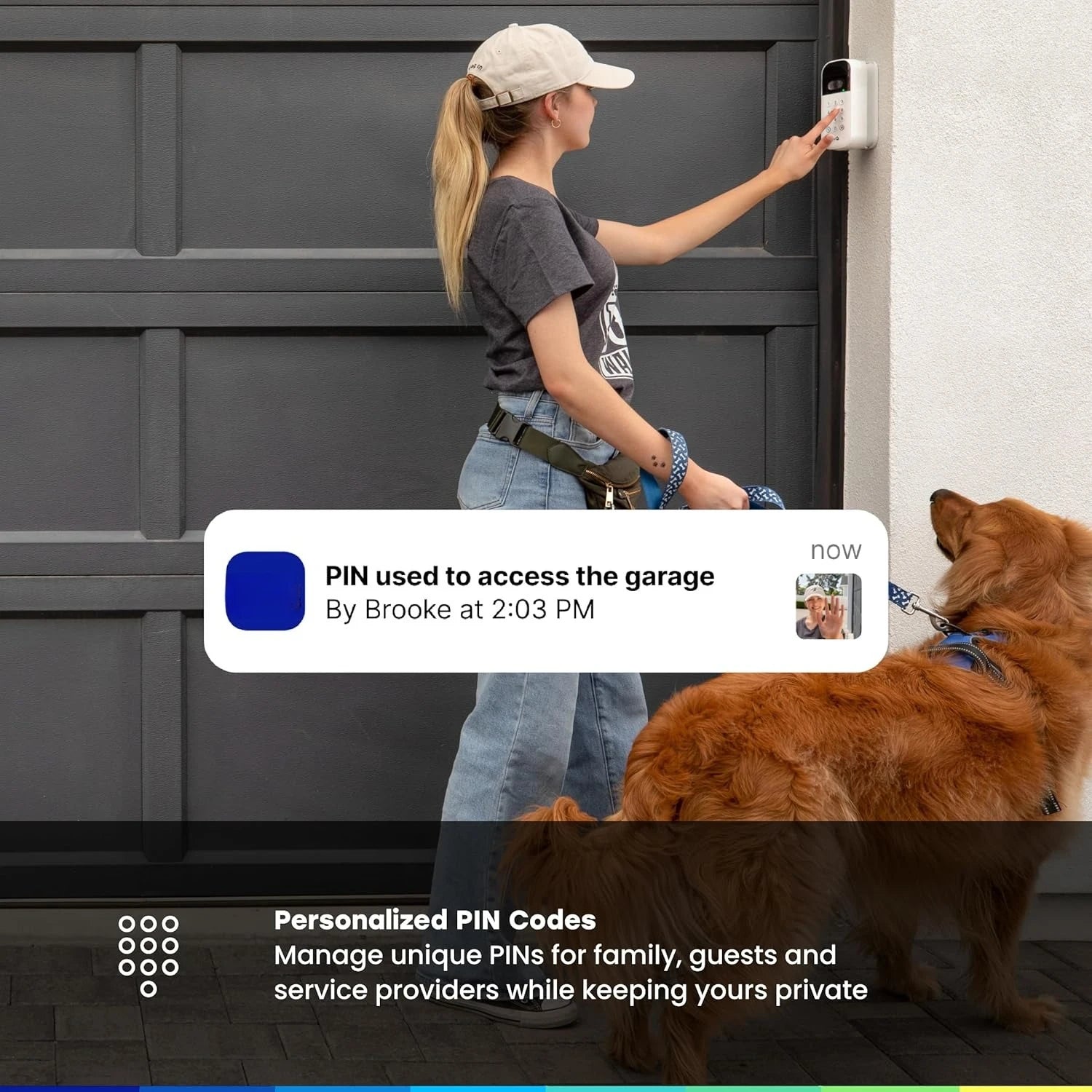 Smart Garage Door Video Keypad with Wide-Angle Camera,Customizable PIN Codes,and Smartphone Control–Take Charge of Your Garage