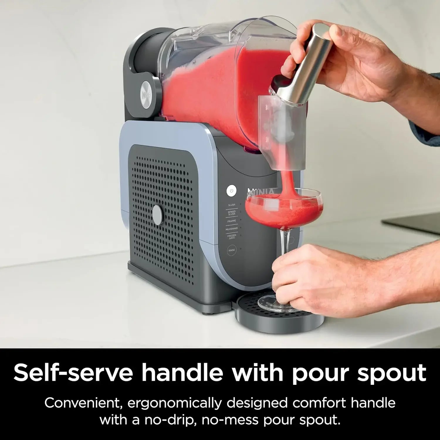 Unique features 88 oz. Frozen Drink & Slushie Machine, 5 Preset Programs, Margaritas, Frappés, and More, Premium Accents