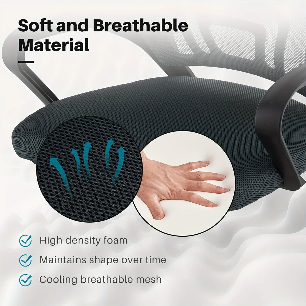 Ergonomic Mid-Back Office Chair with Adjustable Height Breathable Mesh Executive Desk Chair with Lumbar Support