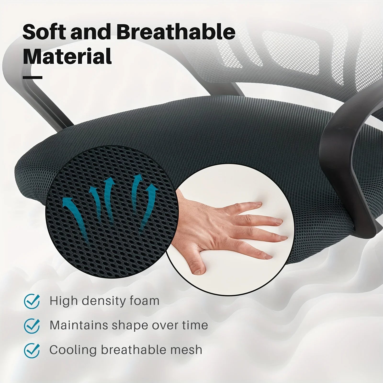 Ergonomic Mid-Back Office Chair with Adjustable Height Breathable Mesh Executive Desk Chair with Lumbar Support