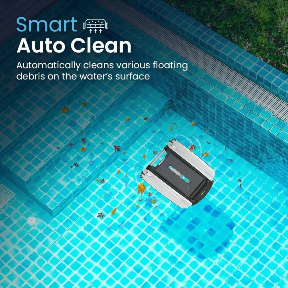 SE Solar Powered Automatic Robotic Pool Surface Skimmer Cleaner with 24/7 Continuous Cleaning Battery Power and Re-Engineered