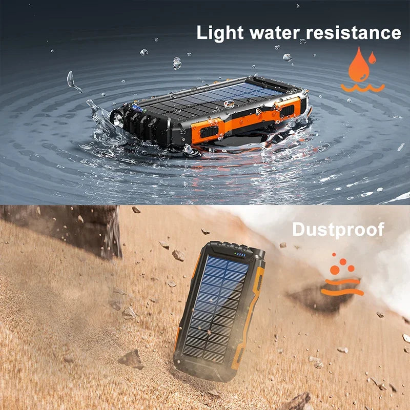 42800mAh Solar Power Bank Waterproof Portable Charger 22.5W Fast Charging Powerbank for iPhone Samsung Xiaomi Poverbank