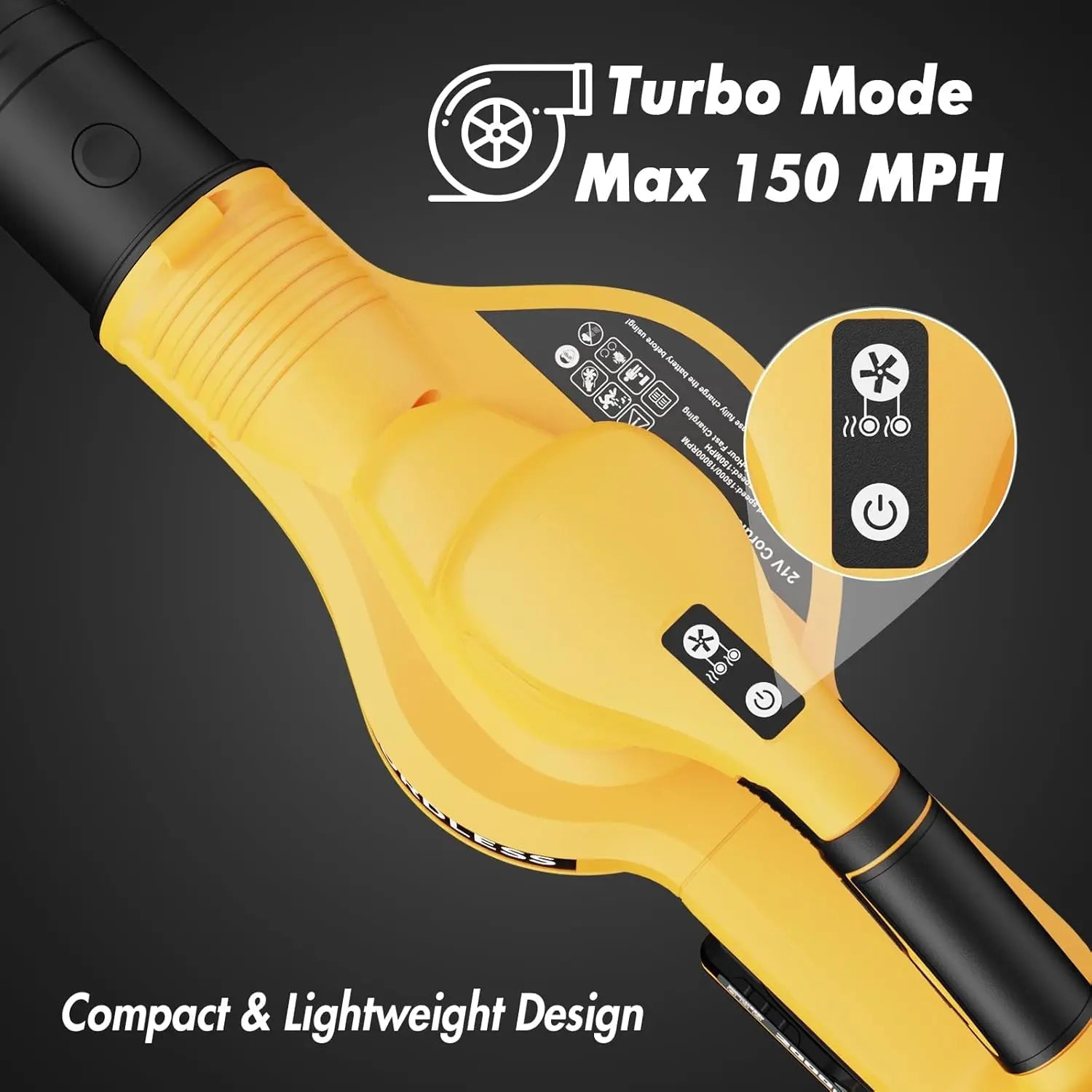 Leaf Blower Cordless with 2 Batteries and Charger, 21V Electric Leaf Blower with 2 Speed Modes, 2.0Ah Lightweight Battery Powere