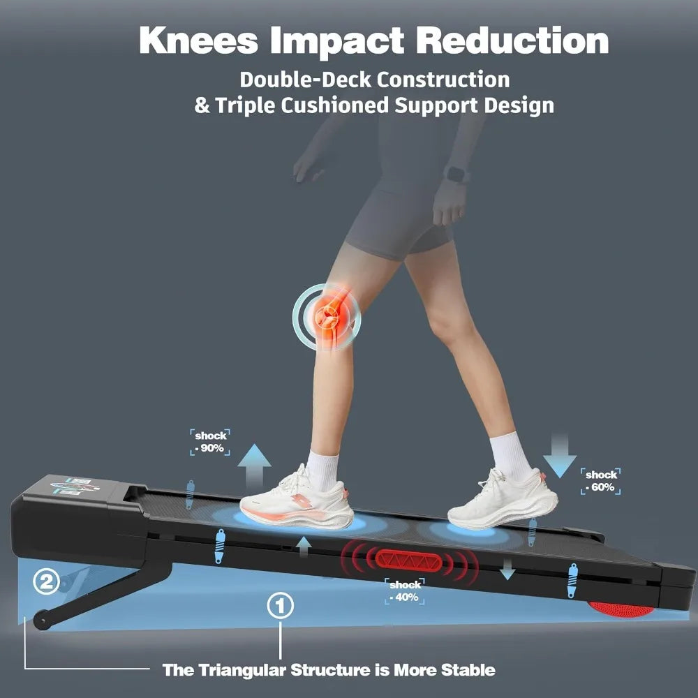 Upgraded version-Walking Pad Treadmill with 12% 9-Level Auto Incline, 450 lbs Capacity RGB LED Screen, Bluetooth Speaker Under