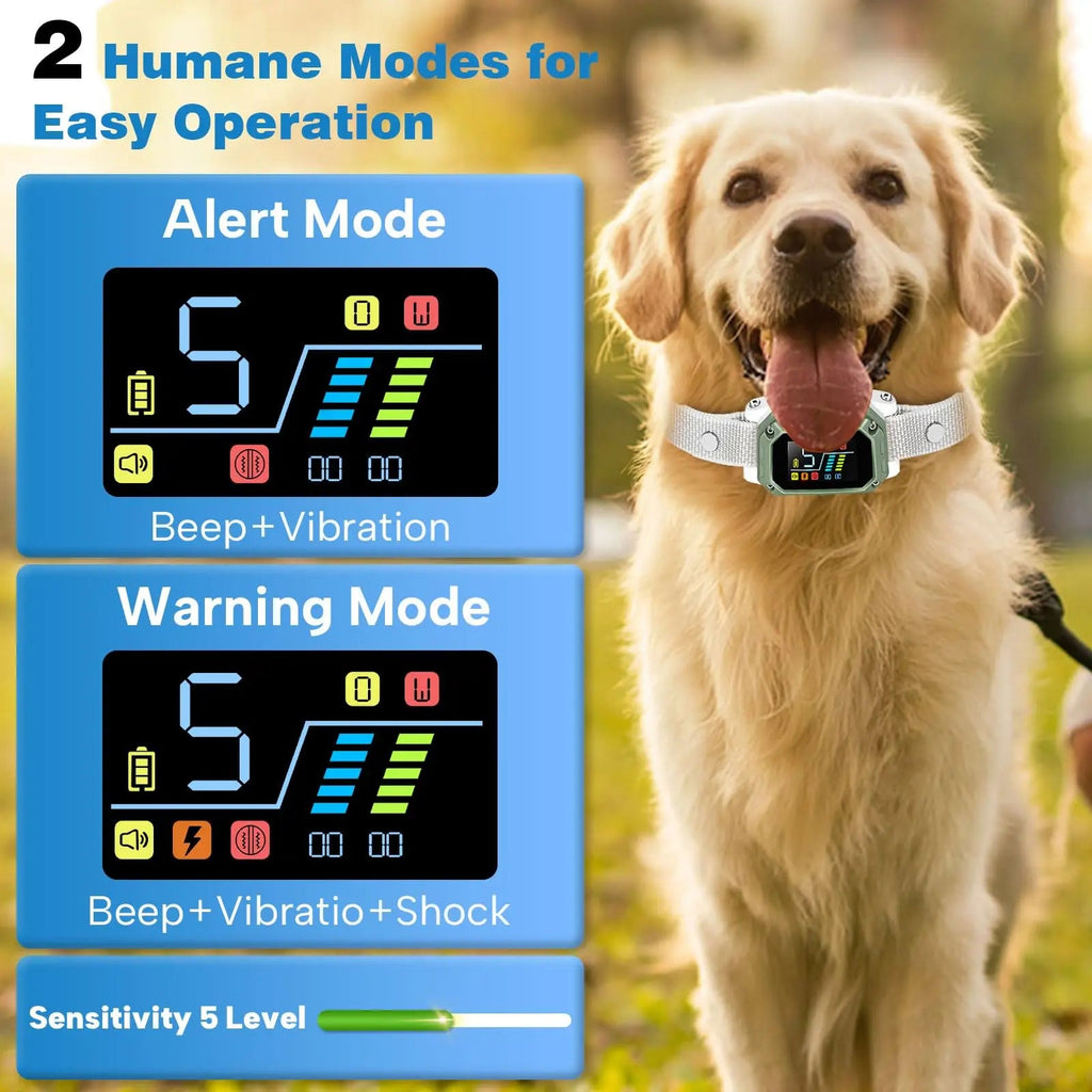 Dog Bark Collar for Large Medium Small Dogs, Rechargeable Smart Bark Collar, Anti Barking Training Collar with Adjustable Beep