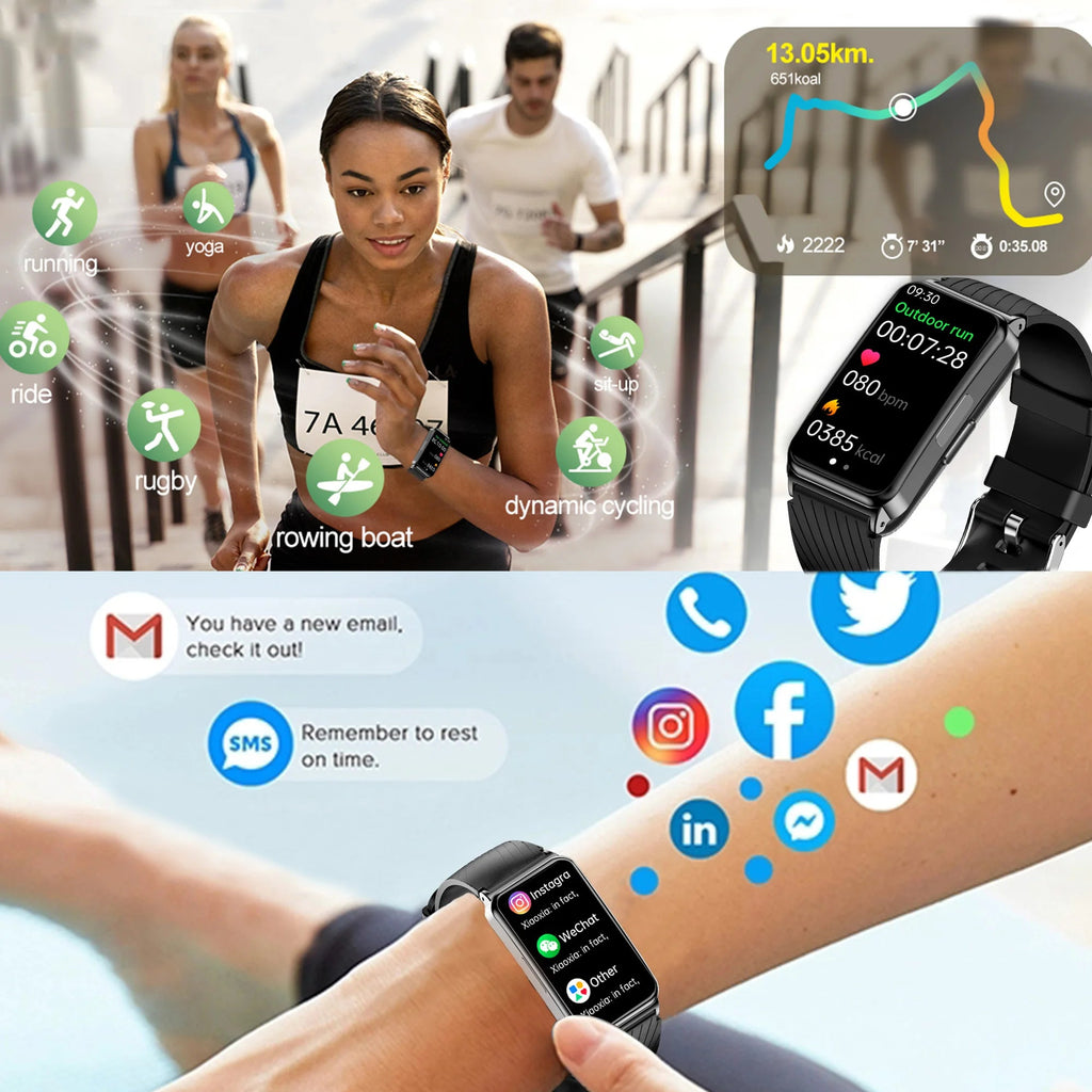 2025 New Smart Watch For Men Women 1.47" ECG Heart Rate Blood Pressure SpO2 Sleep Monitor Fitness Sports tracker Android Watch