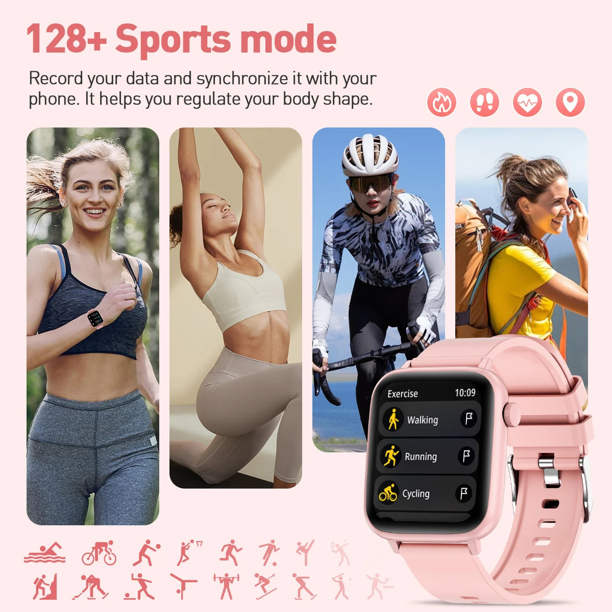 Women Smart Watches 1.83 Inch HD Display Answer Make Call Message Preview Sport Modes DIY Dial Weather Forecast For Men New