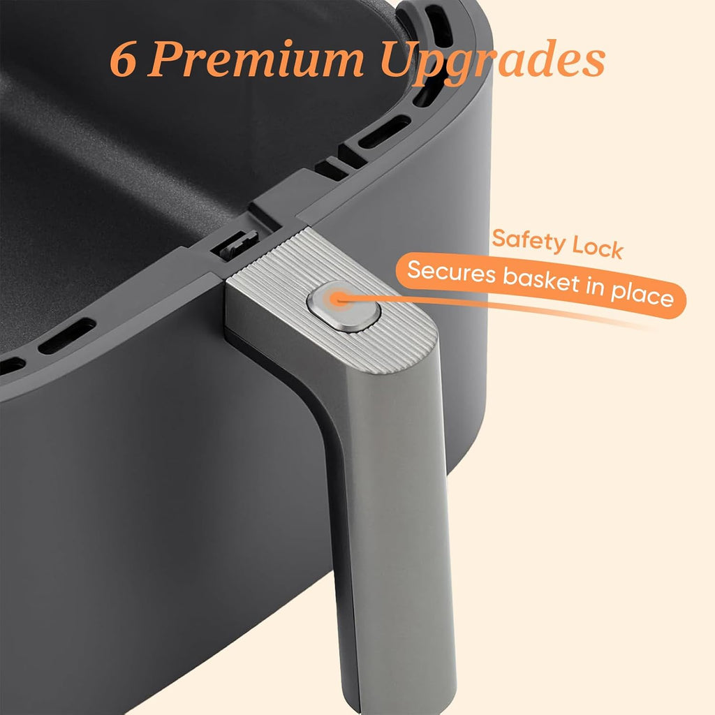 Air Fryer 9-in-1, Compact & Large 6-Qt, Fast Turbo Modes, 90–450°F Precise Heat for Even Results, Up to 95% Less Oil*, Ro