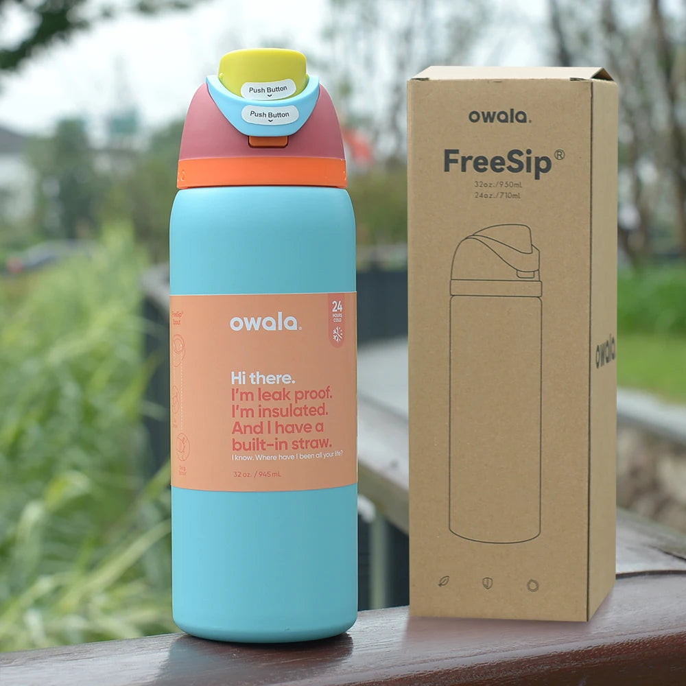 Insulated Stainless Steel Water Bottle with Straw, BPA-Free Sports Water Bottle, Great for Travel, 24Oz/32 Oz