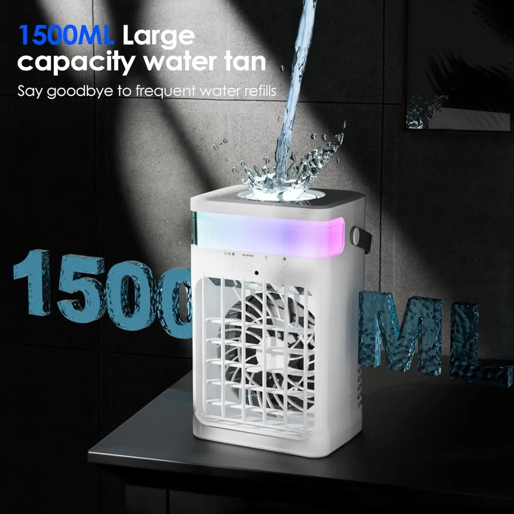 Portable Air Conditioners,Air Conditioner,Ac Unit with 1500ML Water Tank,2 Spray Ports,3 Wind Speeds,3 Timers
