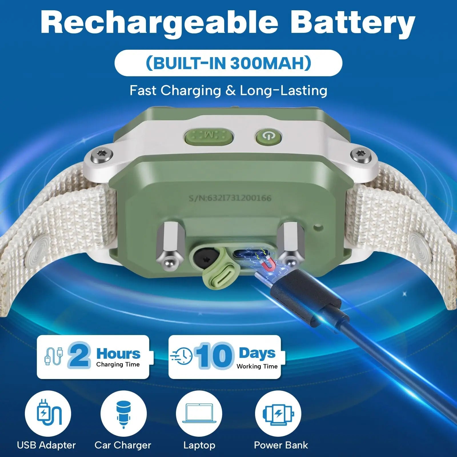 Dog Bark Collar for Large Medium Small Dogs, Rechargeable Smart Bark Collar, Anti Barking Training Collar with Adjustable Beep