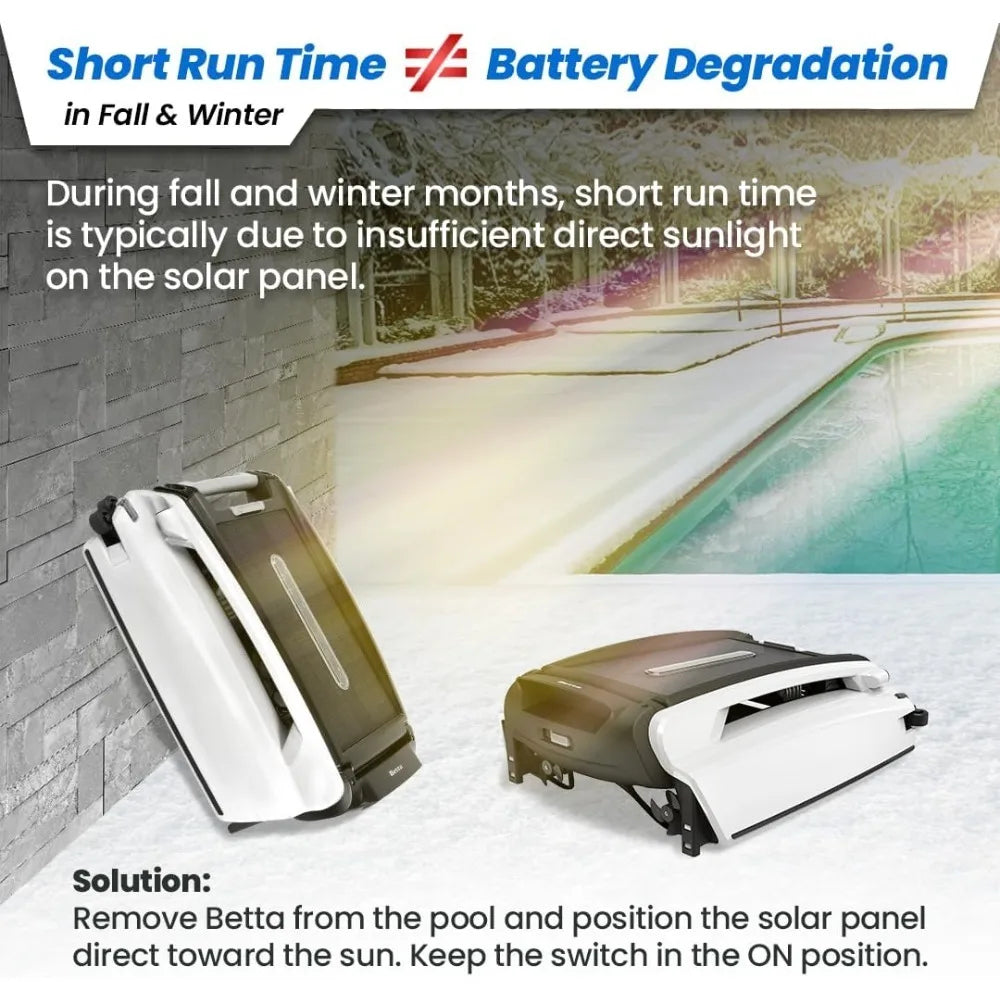 SE Solar Powered Automatic Robotic Pool Surface Skimmer Cleaner with 24/7 Continuous Cleaning Battery Power and Re-Engineered