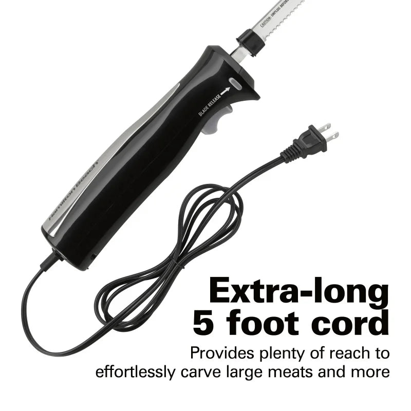 Electric Knife Set with Cool-Touch Ergonomic Handle, Stainless Steel Blades, Fork and Storage Case, 74277-W