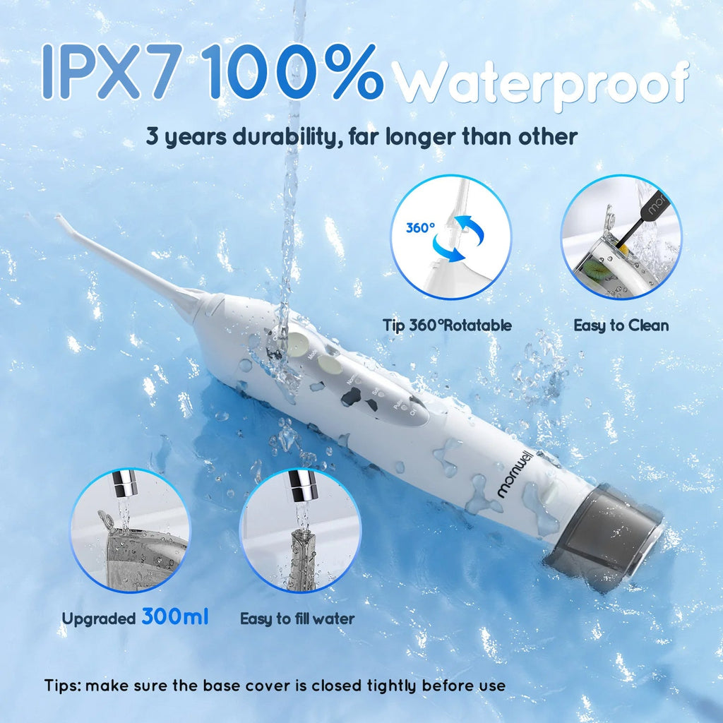 Oral Irrigator D52 Portable Dental Water Flosser USB Rechargeable Water Jet Floss Tooth Pick 4 Jet Tip 300ml 3 Modes Teeth Clean