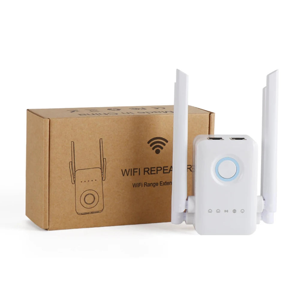 1200Mbps Signal Booster 5G Wireless WiFi Repeater 4 High-Gain Antennas Wi-Fi Amplifier Dual Band 5GHz 2.4GHz Wifi Range Extender