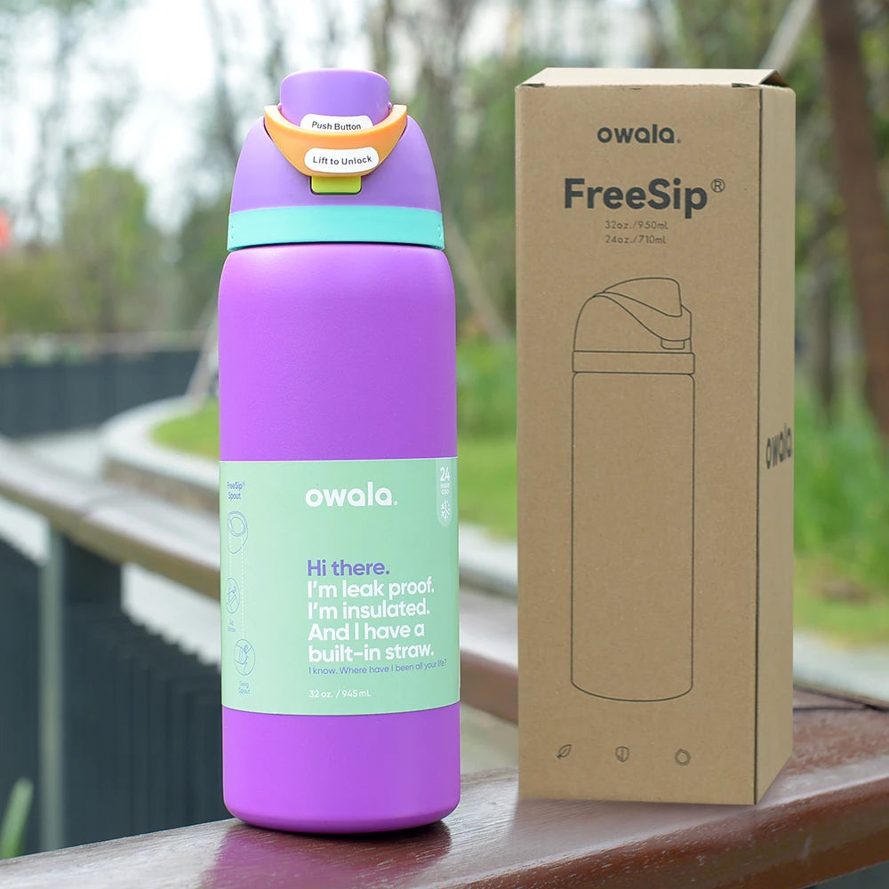 Insulated Stainless Steel Water Bottle with Straw, BPA-Free Sports Water Bottle, Great for Travel, 24Oz/32 Oz