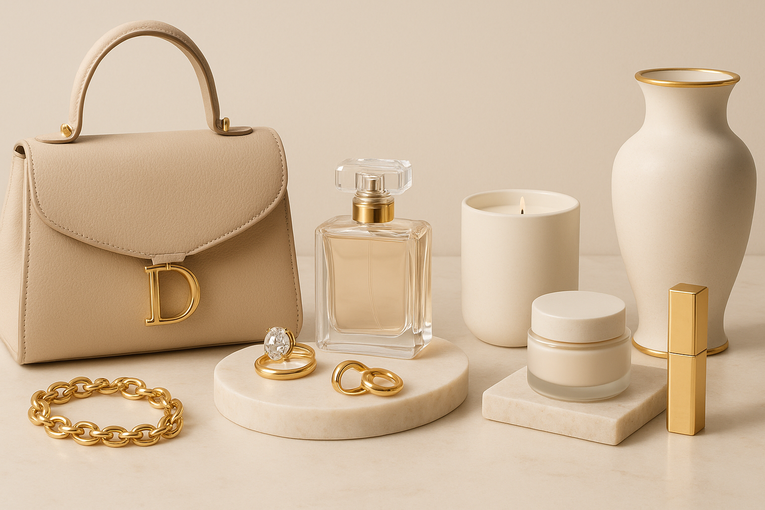 A banner image that represent a, online store that sells curated products on various high end categories 
