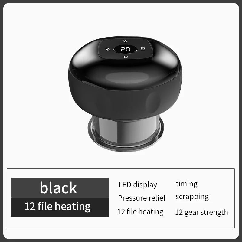 Recharge Electric Vacuum Cupping Therapy Set Skin Scraping Massage Guasha Wireless Slimming Body Fat Burner 6/12 Level Cupping