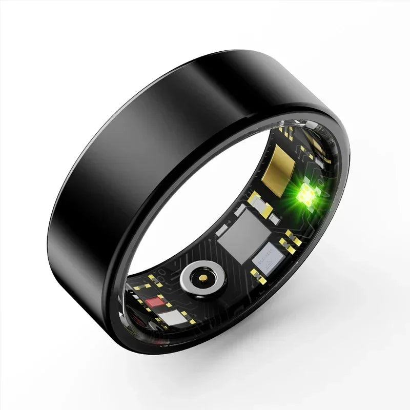 Smart Ring for Men Women Military Grade Titanium Steel Shell Health Monitoring IP68 & 3ATM Waterproof Multi-sport Modes
