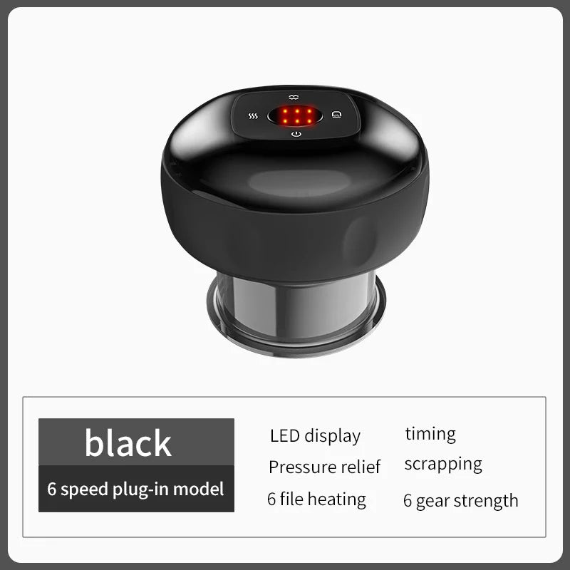 Recharge Electric Vacuum Cupping Therapy Set Skin Scraping Massage Guasha Wireless Slimming Body Fat Burner 6/12 Level Cupping
