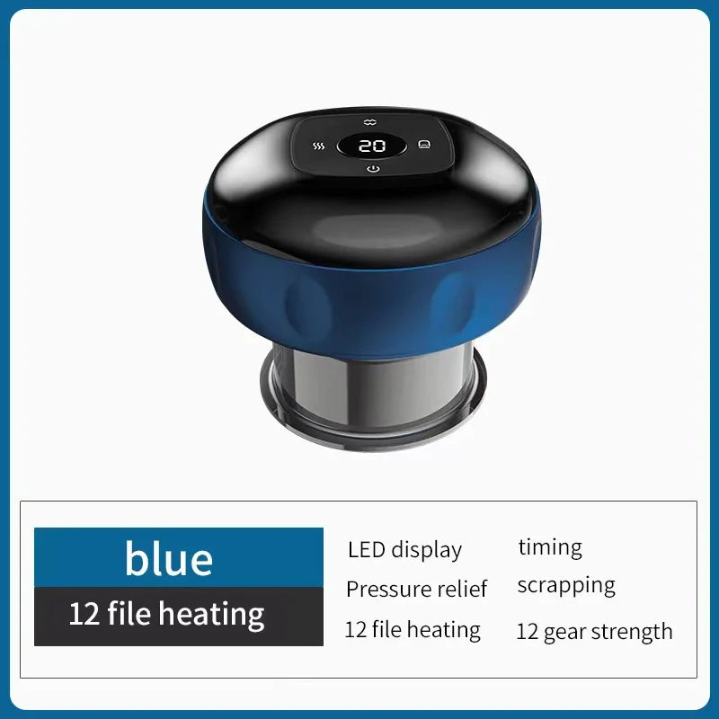 Recharge Electric Vacuum Cupping Therapy Set Skin Scraping Massage Guasha Wireless Slimming Body Fat Burner 6/12 Level Cupping