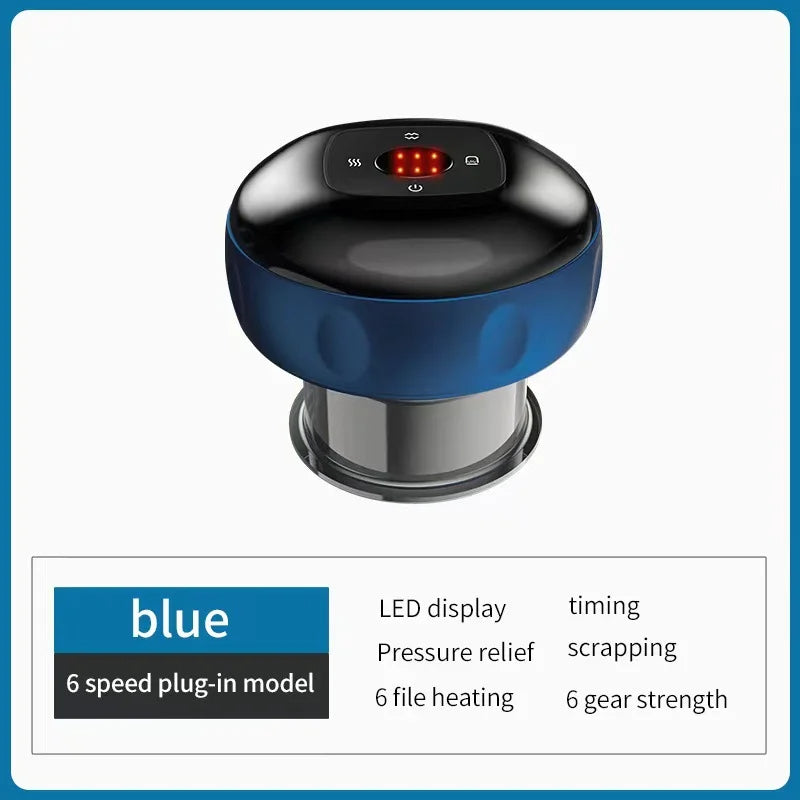 Recharge Electric Vacuum Cupping Therapy Set Skin Scraping Massage Guasha Wireless Slimming Body Fat Burner 6/12 Level Cupping