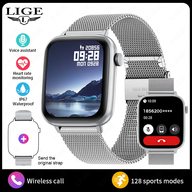 Women Smart Watches 1.83 Inch HD Display Answer Make Call Message Preview Sport Modes DIY Dial Weather Forecast For Men New