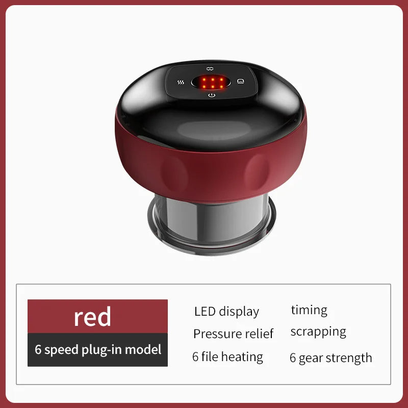 Recharge Electric Vacuum Cupping Therapy Set Skin Scraping Massage Guasha Wireless Slimming Body Fat Burner 6/12 Level Cupping