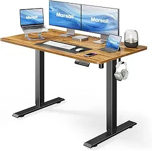 Electric Height-Adjustable Standing Desk for Home Office, 48"x24" with 4 Memory Settings