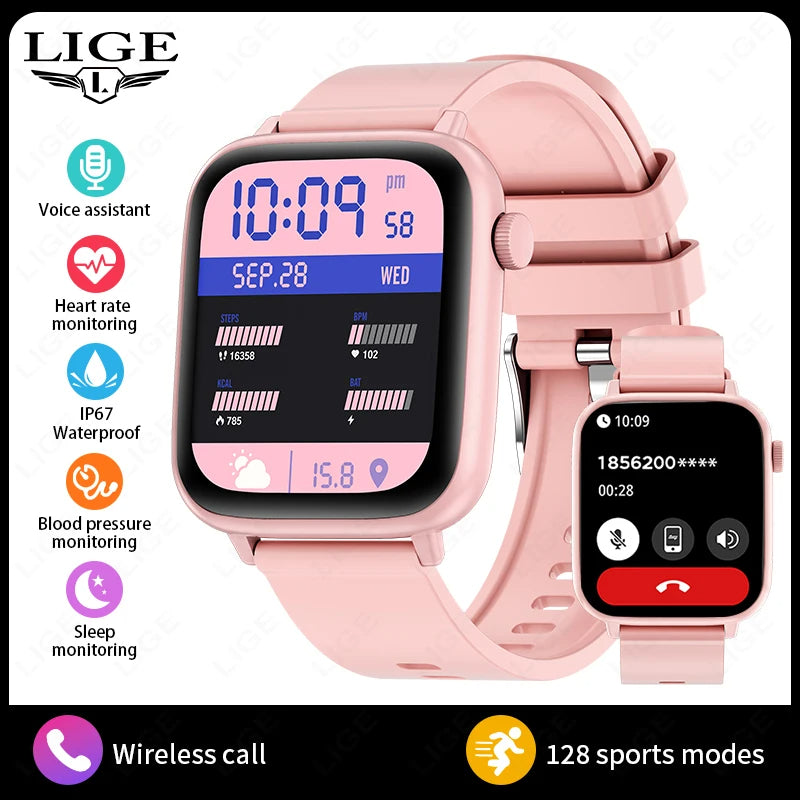Women Smart Watches 1.83 Inch HD Display Answer Make Call Message Preview Sport Modes DIY Dial Weather Forecast For Men New
